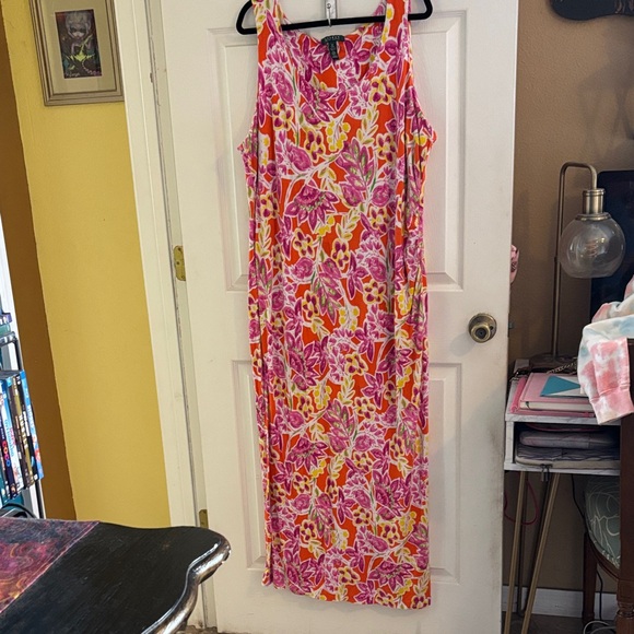 Ralph Lauren Pink and Orange Floral Dress - Picture 3 of 4